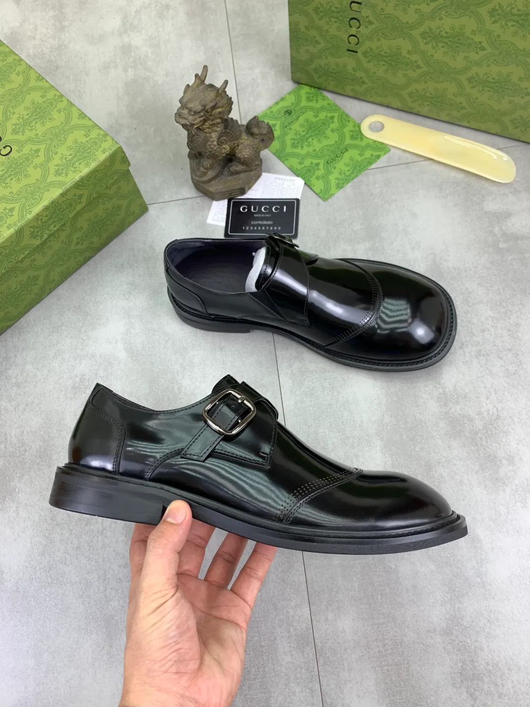 Men's Men's Shoes 💰P580 [New Style] 💰💎💎💎 [Gucci] GUCCI high-end men's formal business leather shoes, original order 1:1! Original imported high-end calfskin, original metal buckle, imported first-layer pigskin lining for feet, original high-end outsole, men's shoe size: 38-44